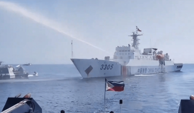WATER CANNON. China uses water cannon again on Filipino ships in the West Philippine Sea, the Philippine Coast Guard Reported on Saturday, December 9, 2023. 