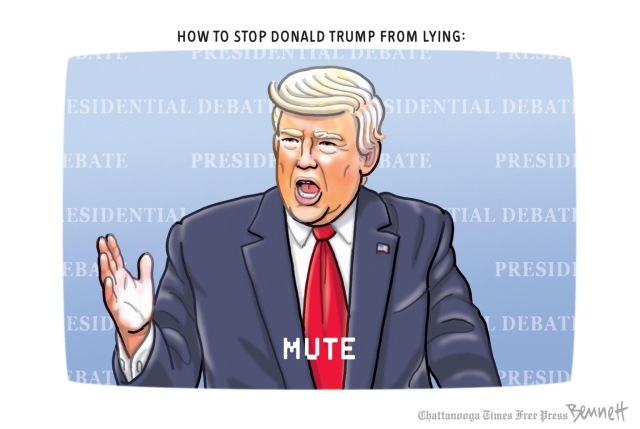 "How to stop Donald Trump from lying?"
The MUTE button is required for Trump's on air appearances.