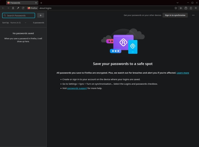 Black Fox: theme for Firefox browser with a dark color scheme (screenshot)