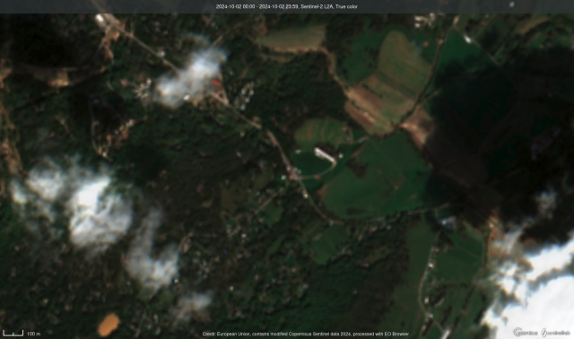 Fairview, NC on Oct 2, 2024 -- does not seem badly affected compared to the rest of WNC based only on satellite, but the on-the-ground photos show things are devastated, esp. the roads