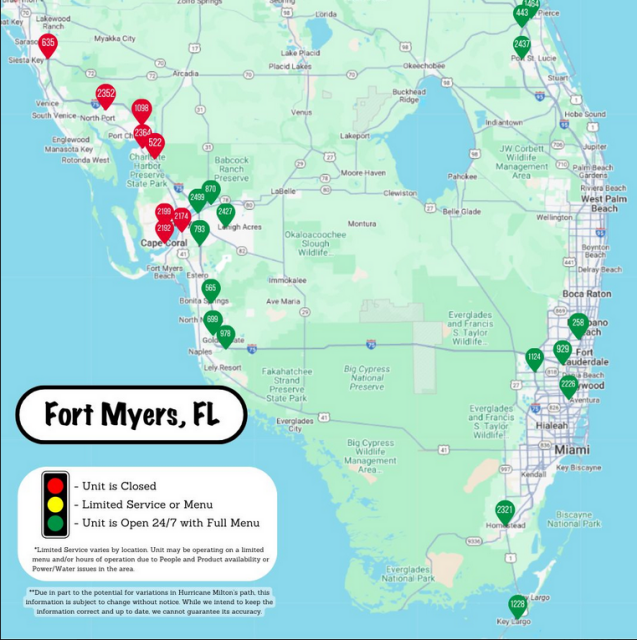 Fort Myers area waffle house locations closed