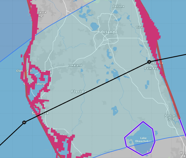 Current NHC track forecast for Milton