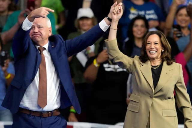 Kamala Harris and Tim Walz