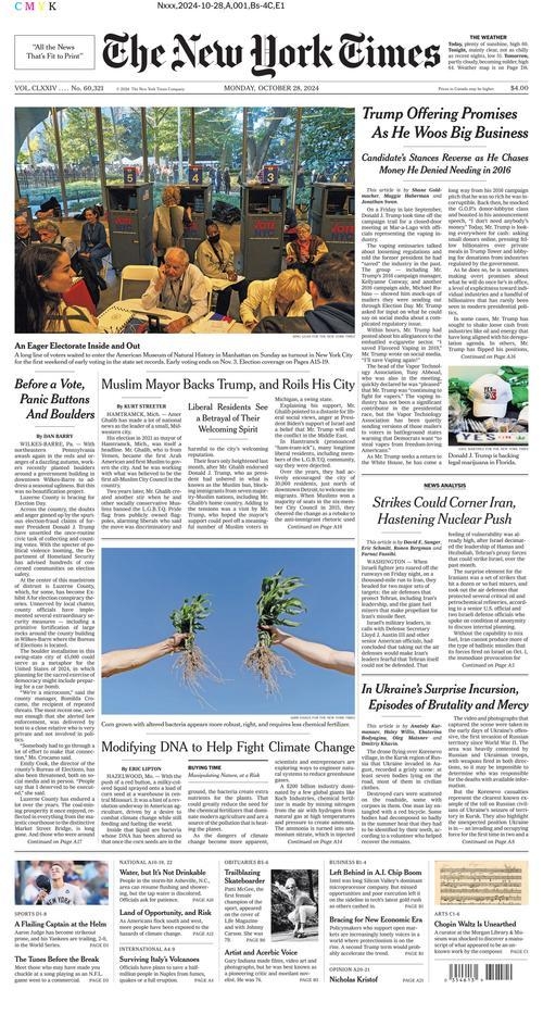 NYT front page. 