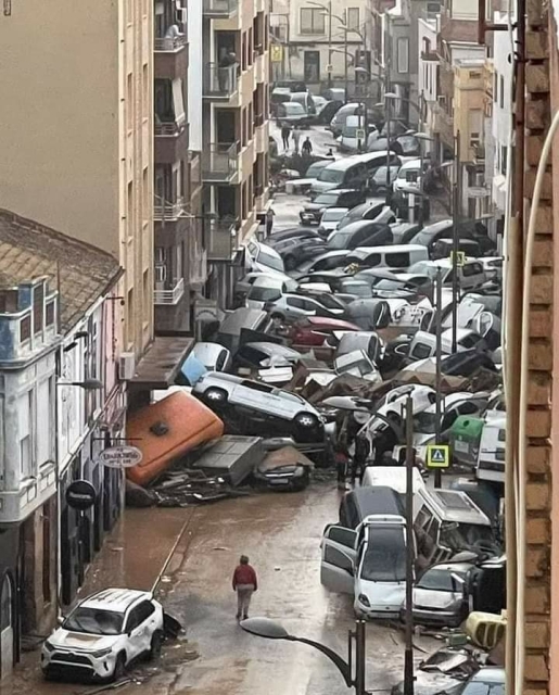 Cars crashed together in Spain