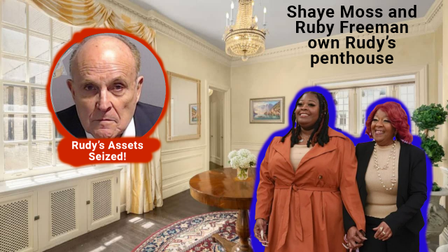 Rudy Giuliani in the penthouse that Ruby Freeman and Shaye Moss took possession of last week