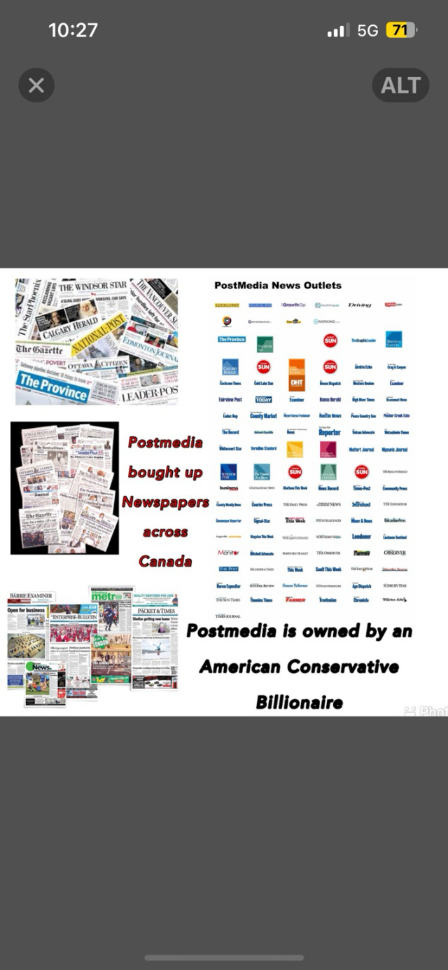 List of all Canadian media owned by #Postmedia. Canadian law used to forbid the sale of Canadian culture assets to foreign entities until Stephen Harper signed off on the #PostMedia deal 