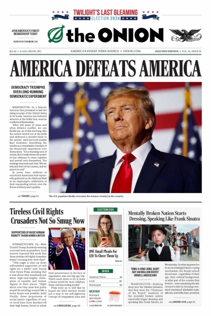 Headline: America Defeats America