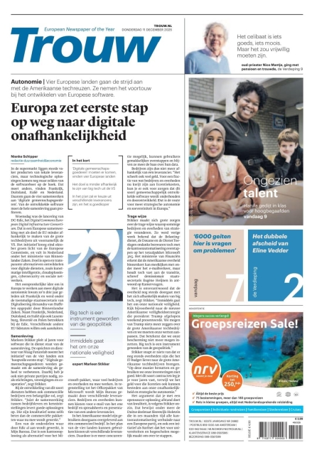 Article in Dutch newspaper Trouw about the launch the EDIC