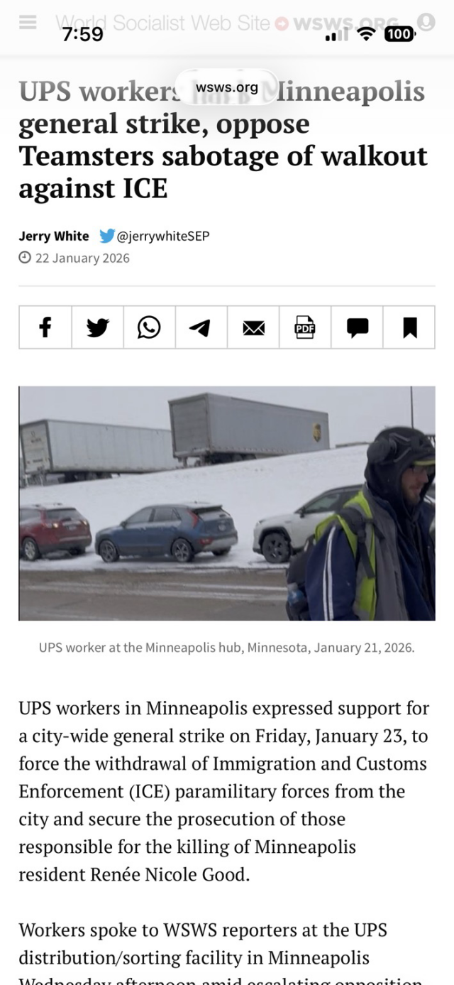 National head attempted to stop local teamsters from joining the strike. 