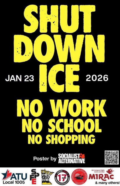 Socialist Alternative poster put up by a local business 