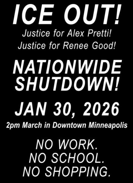 Nationwide shut down

January 30

NO WORK
NO SCHOOL 
NO SHOPPING