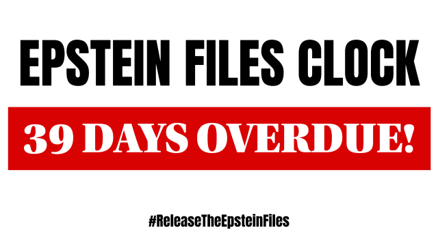 Epstein files clock
39 DAYS OVERDUE

#ReleaseTheEpsteinFiles