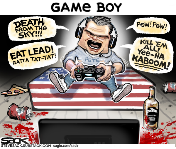 An inebriated #WhiskeyPete treats the deaths of 200 school children like it's a video game