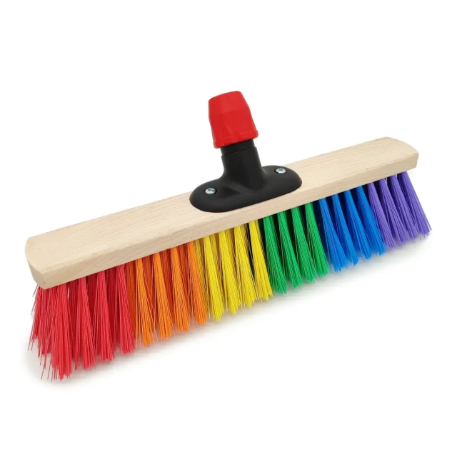 A 400 mm broom in 6 rainbow colors, made in Germany.