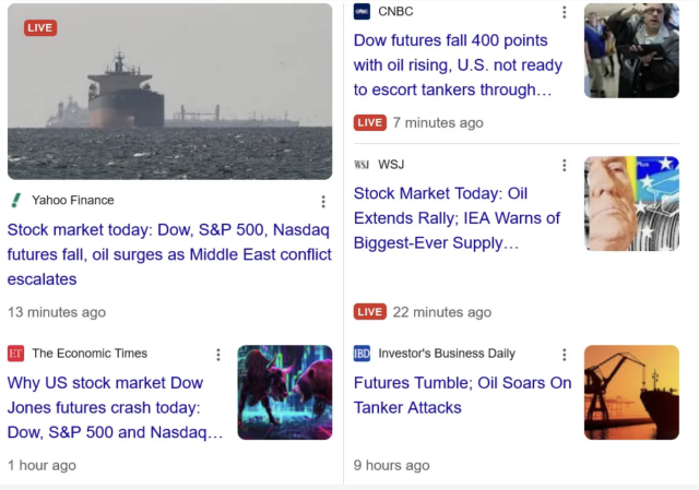 A collection of newspaper headlines gathered today by Simon Rosenberg focusing on how Trump's war against Iran is affecting the economy of the US and the whole world